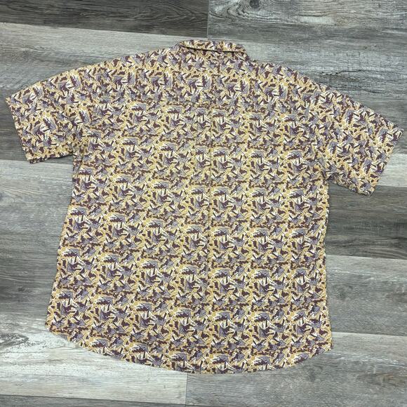 Vintage Y2K Woolrich Abstract AOP Mens XL‎ Short Sleeve Button Down Camp Shirt - Picture 3 of 8